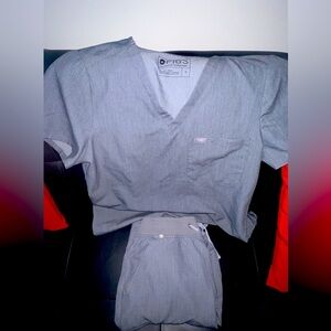 Figs scrubs set gray